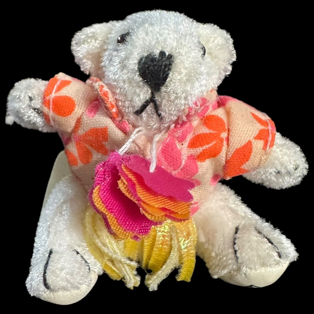 Furryville Beary Fun Luau Bear #8 Figure 2" Vintage Mattel Poseable Plush 2004